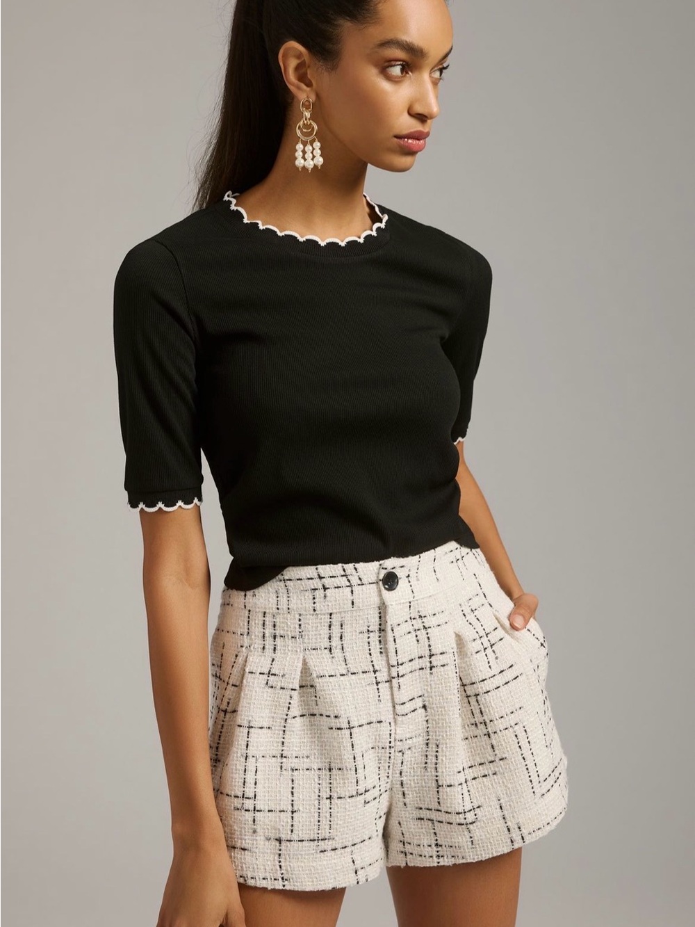 Anthropologie Maeve Scalloped Tee